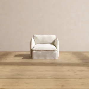 Modular Performance Chaise Armchair in Flour | Relaxed Blend