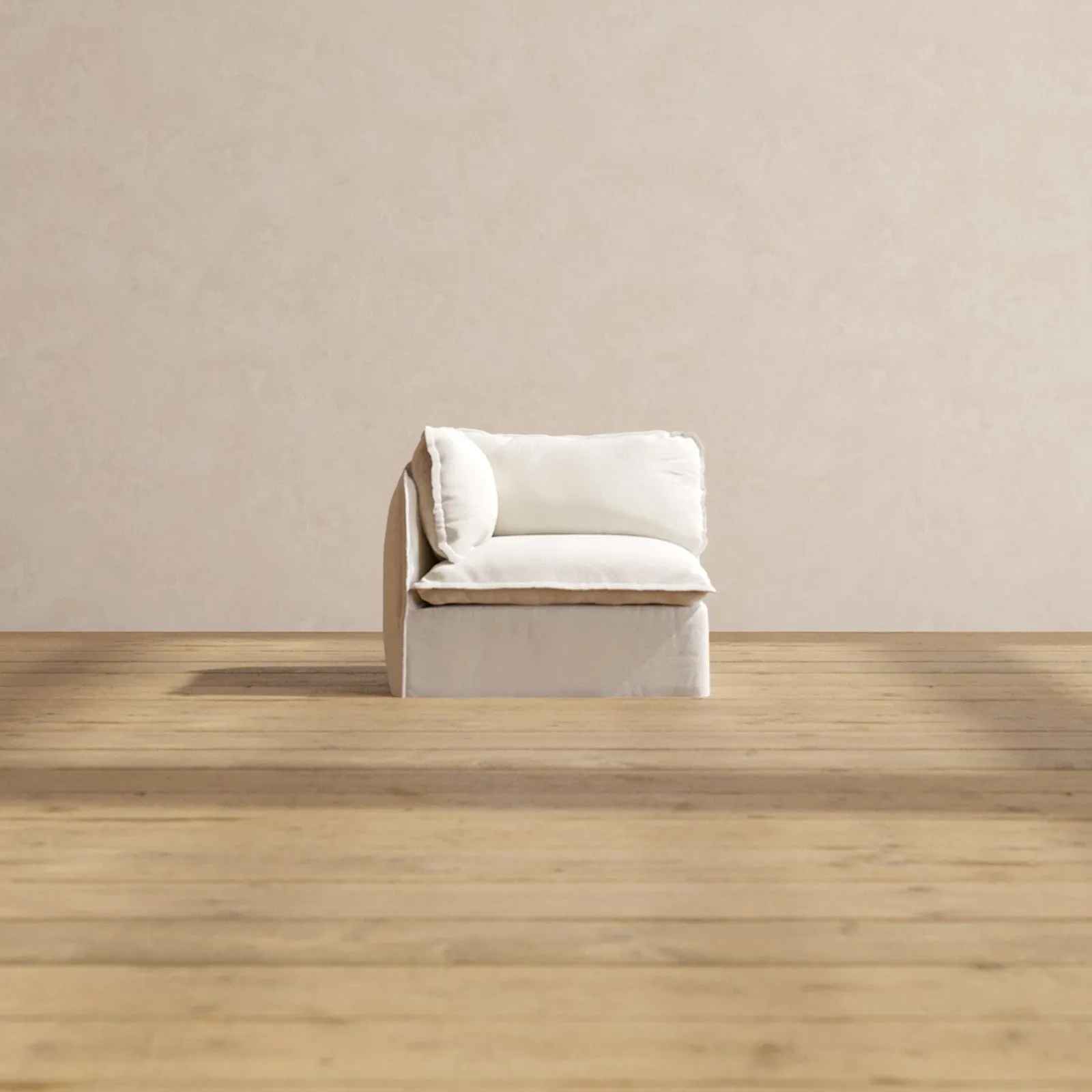 Modular Performance End Chair in Flour | Relaxed Blend