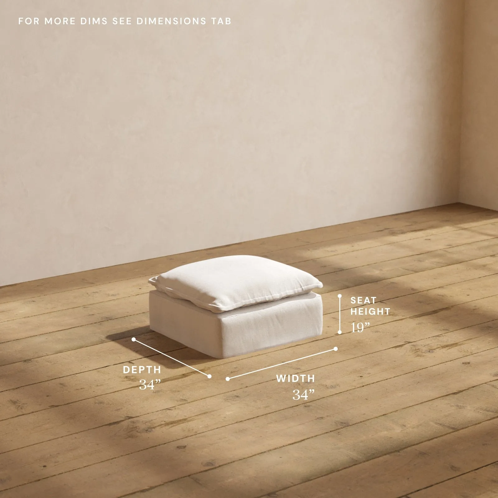 Modular Performance Ottoman in Flour | Deluxe Blend