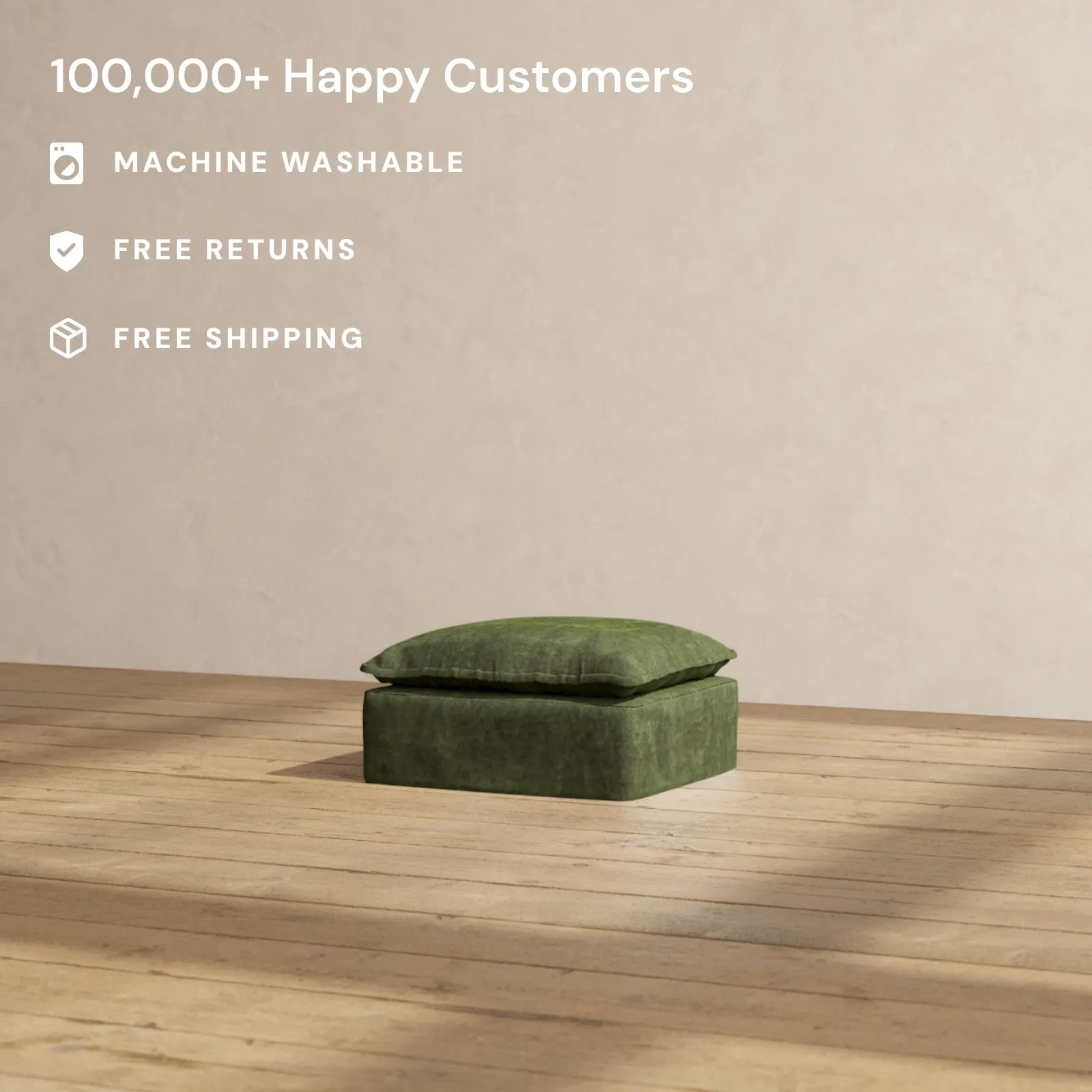 Modular Performance Ottoman in Olive | Deluxe Blend