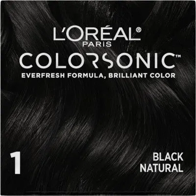 New - L'Oreal Paris Colorsonic Ammonia Free Permanent Hair Color Cartridge - Device Sold Separately - Black Natural 1