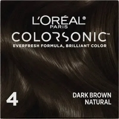 New - L'Oreal Paris Colorsonic Ammonia Free Permanent Hair Color Cartridge - Device Sold Separately - Dark Brown Natural 4