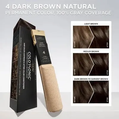 New - L'Oreal Paris Colorsonic Ammonia Free Permanent Hair Color Cartridge - Device Sold Separately - Dark Brown Natural 4