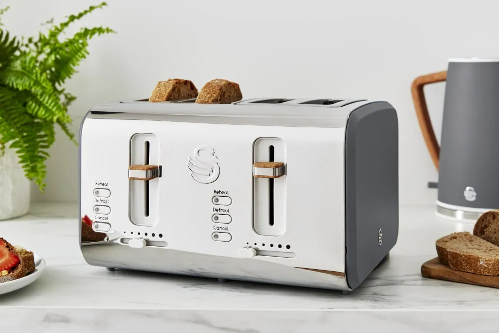 Nordic Grey 4-Slice Toaster and Cordless Kettle Bundle