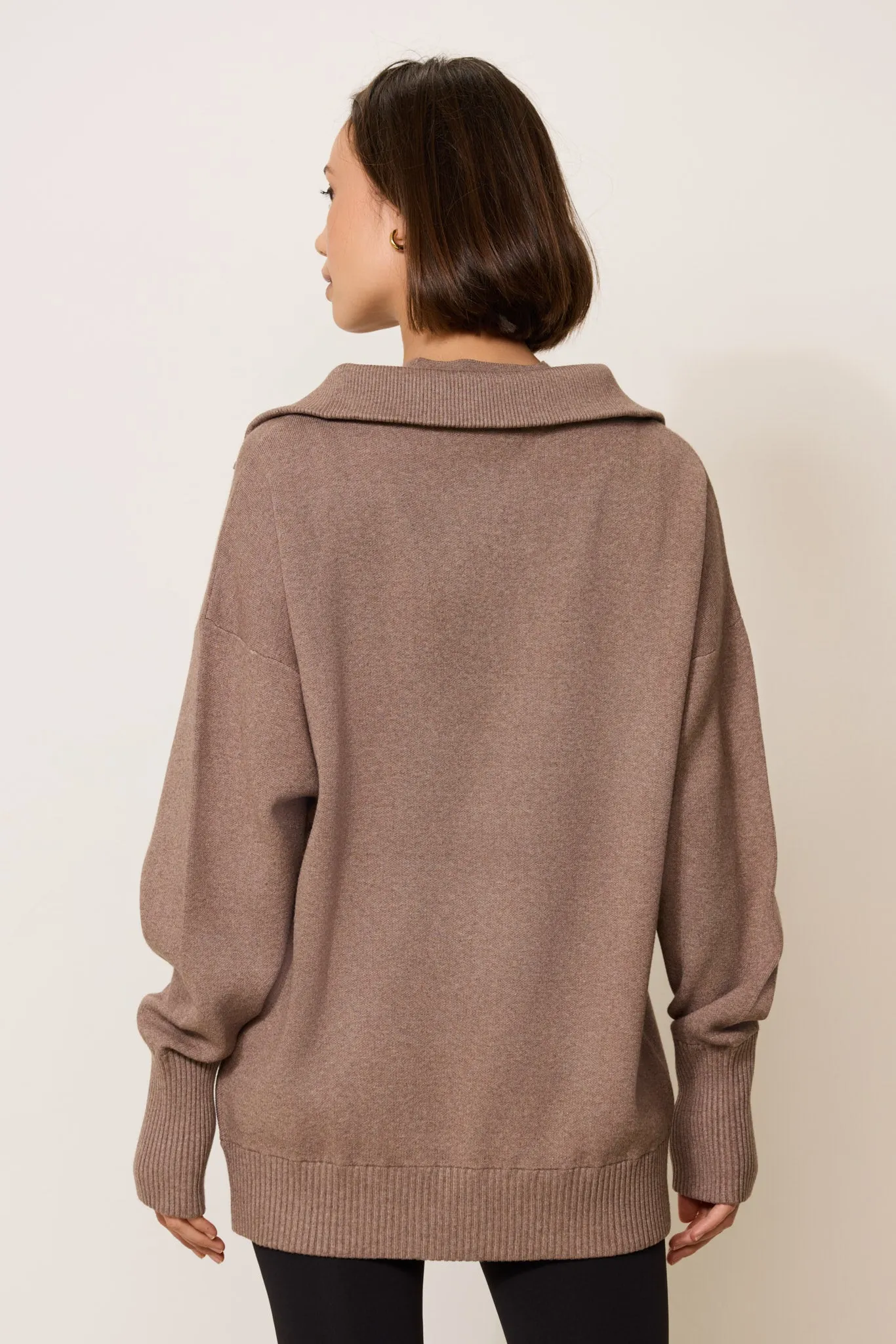 OLLY half-zip oversized sweater - Fossil