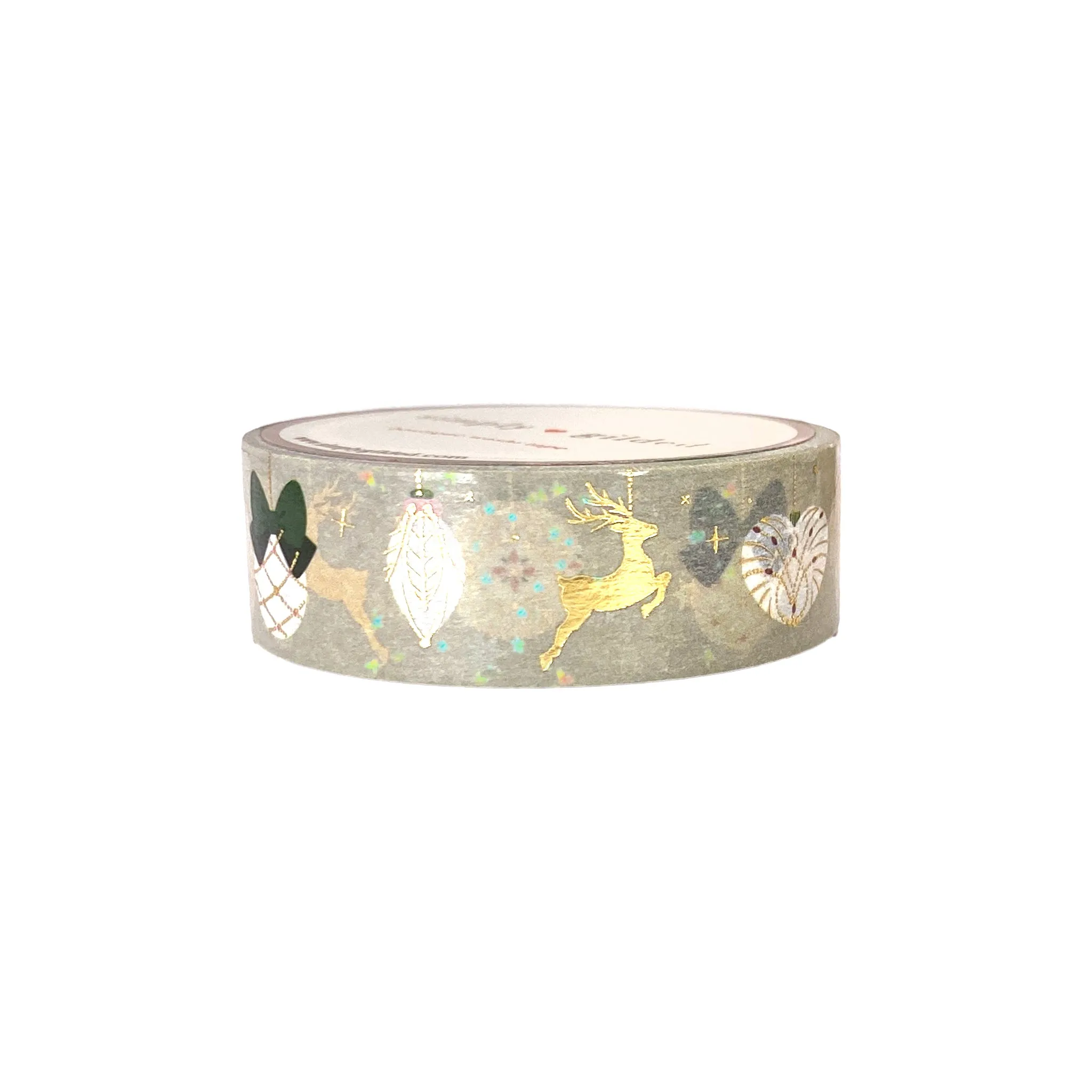 Ornamental Ornaments washi (15mm   light gold foil / star overlay) - Restock