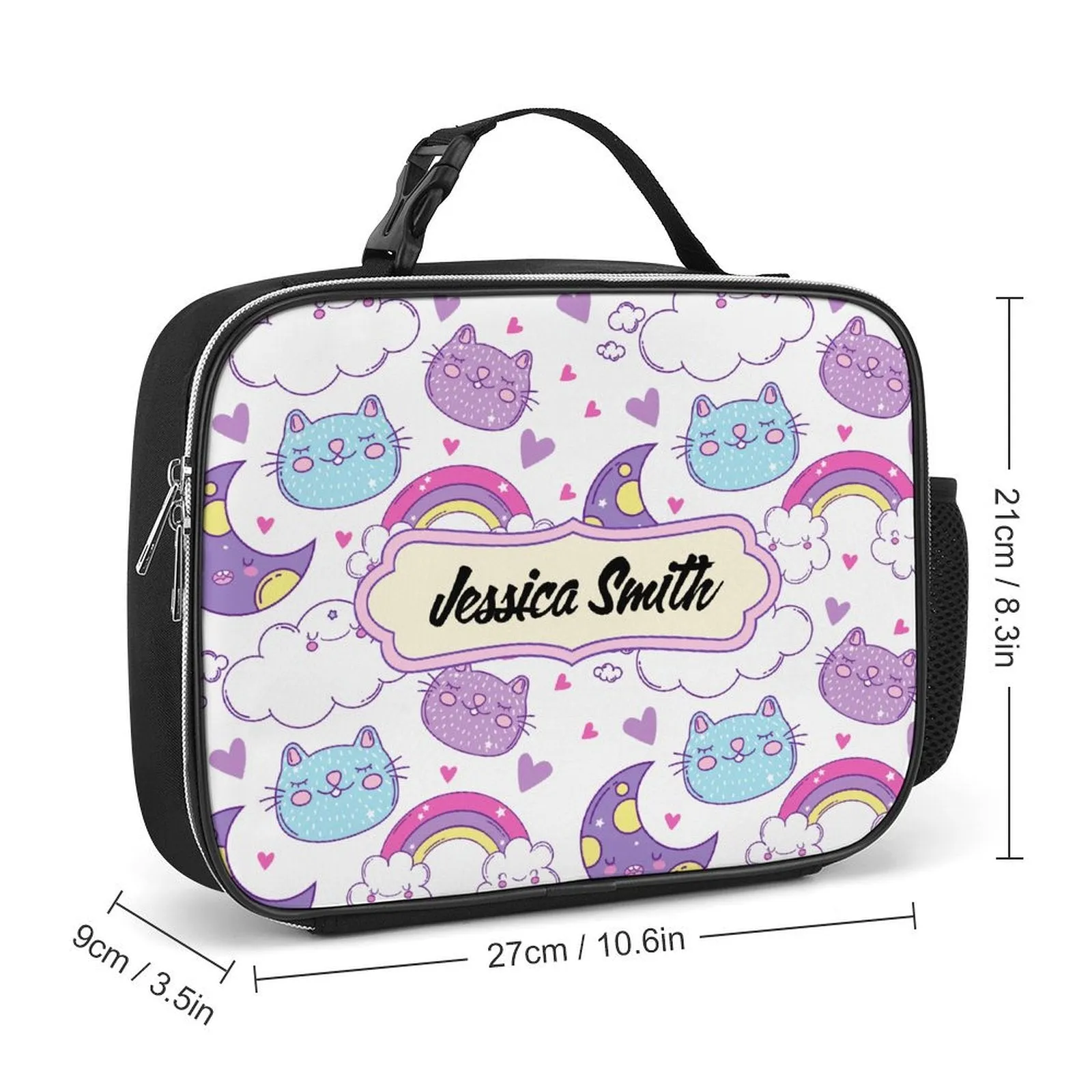 Personalized Name Cartoon Pattern Insulated Lunch Bag