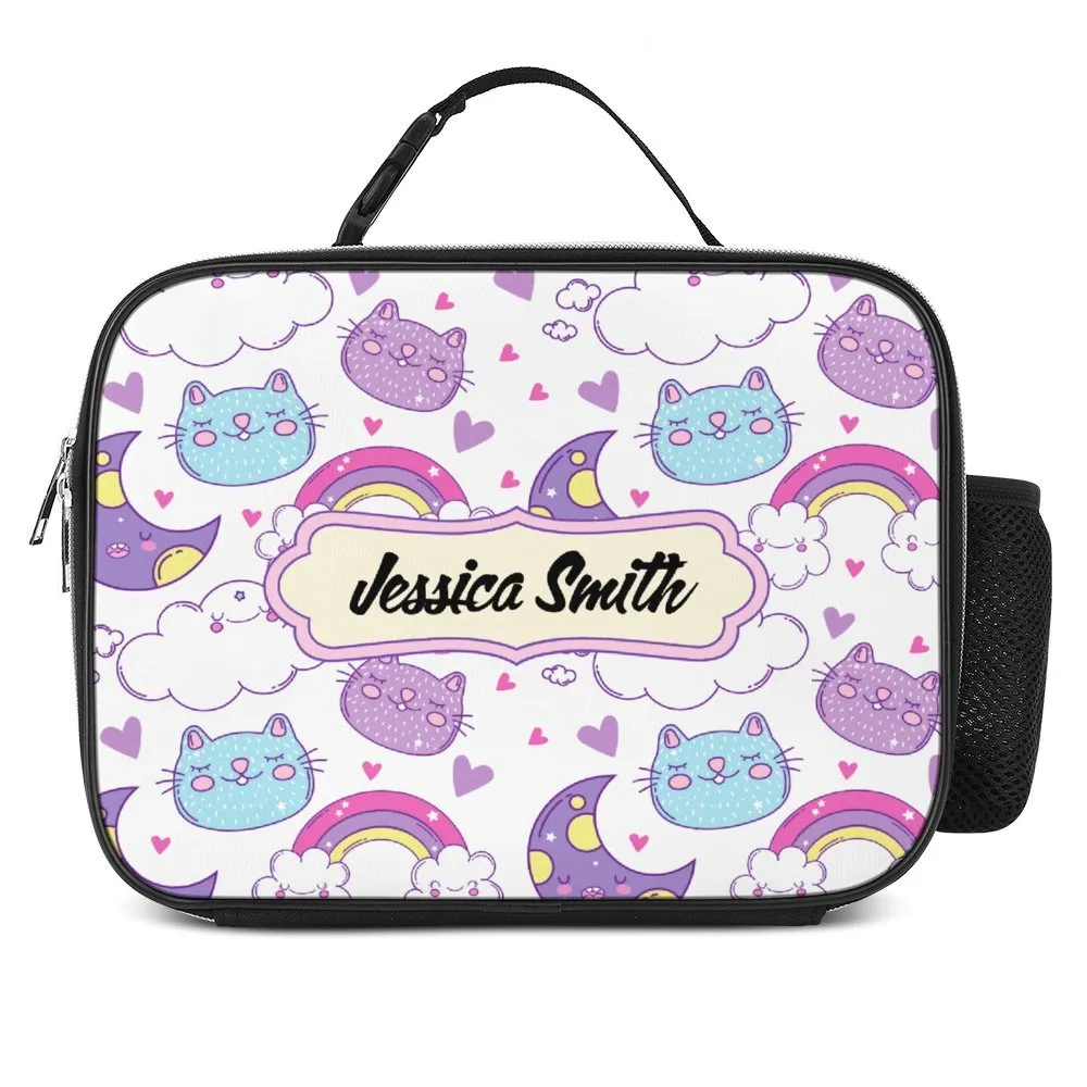 Personalized Name Cartoon Pattern Insulated Lunch Bag