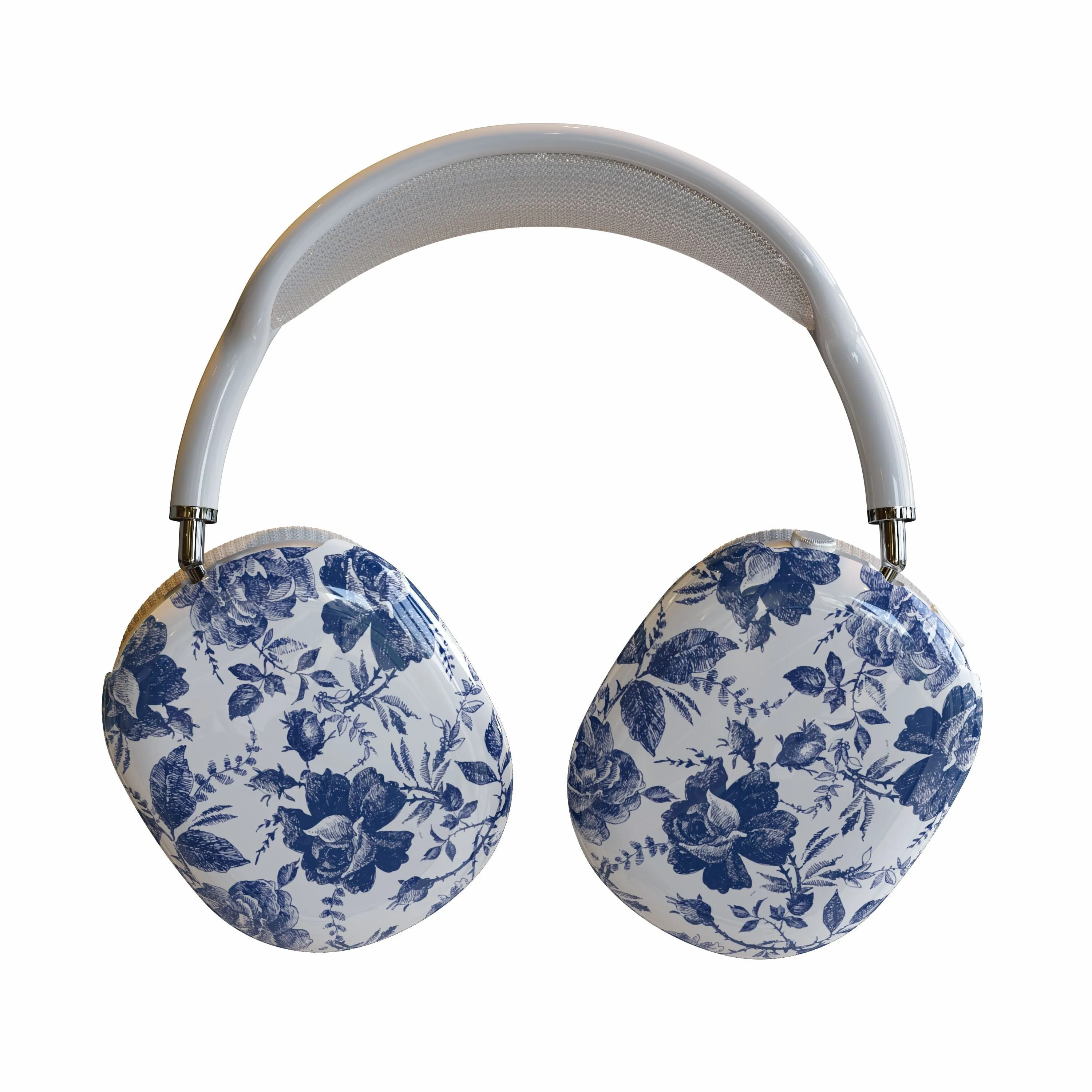 Rose to Fame | Blue & White Rose Floral AirPods Max Case