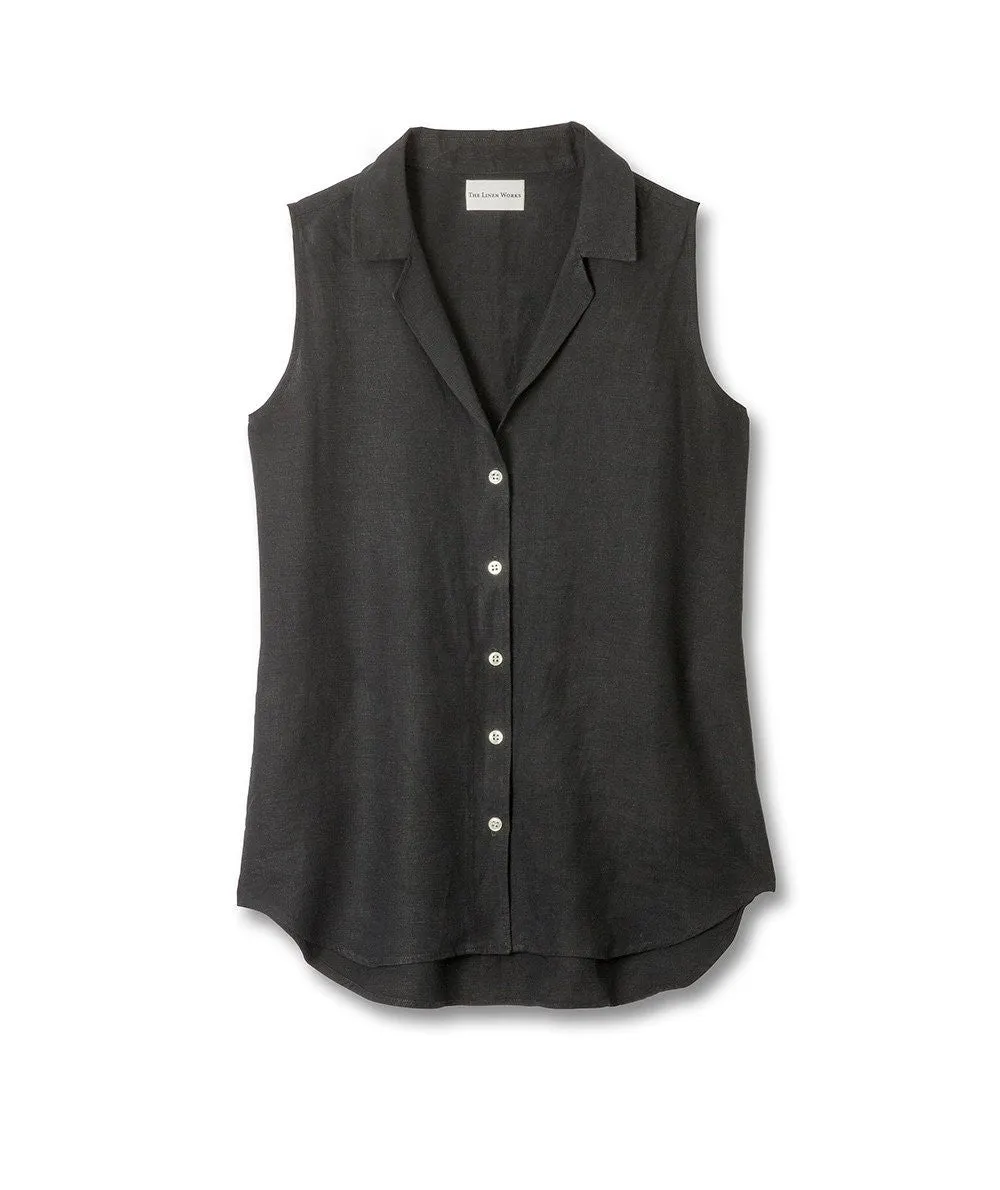 SAMPLE SALE<br>Linen Sleeveless Shirt<br>Medium