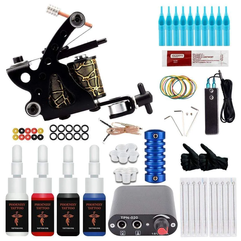 Tattoo Kits Tattoo Machine Set Complete Beginner Tattoo Pen Machine Kit Stick And Poke Pigments For Permanent Makeup Accessories