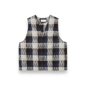 Universal Works Marine Gilet Deck Ikat 30132 indigo