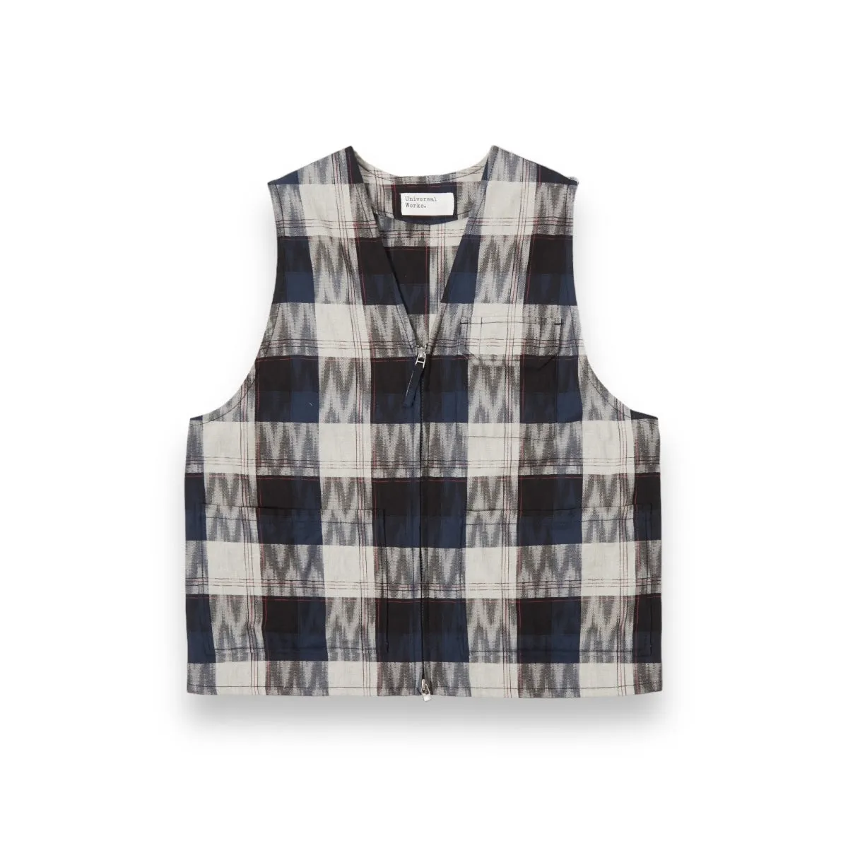 Universal Works Marine Gilet Deck Ikat 30132 indigo