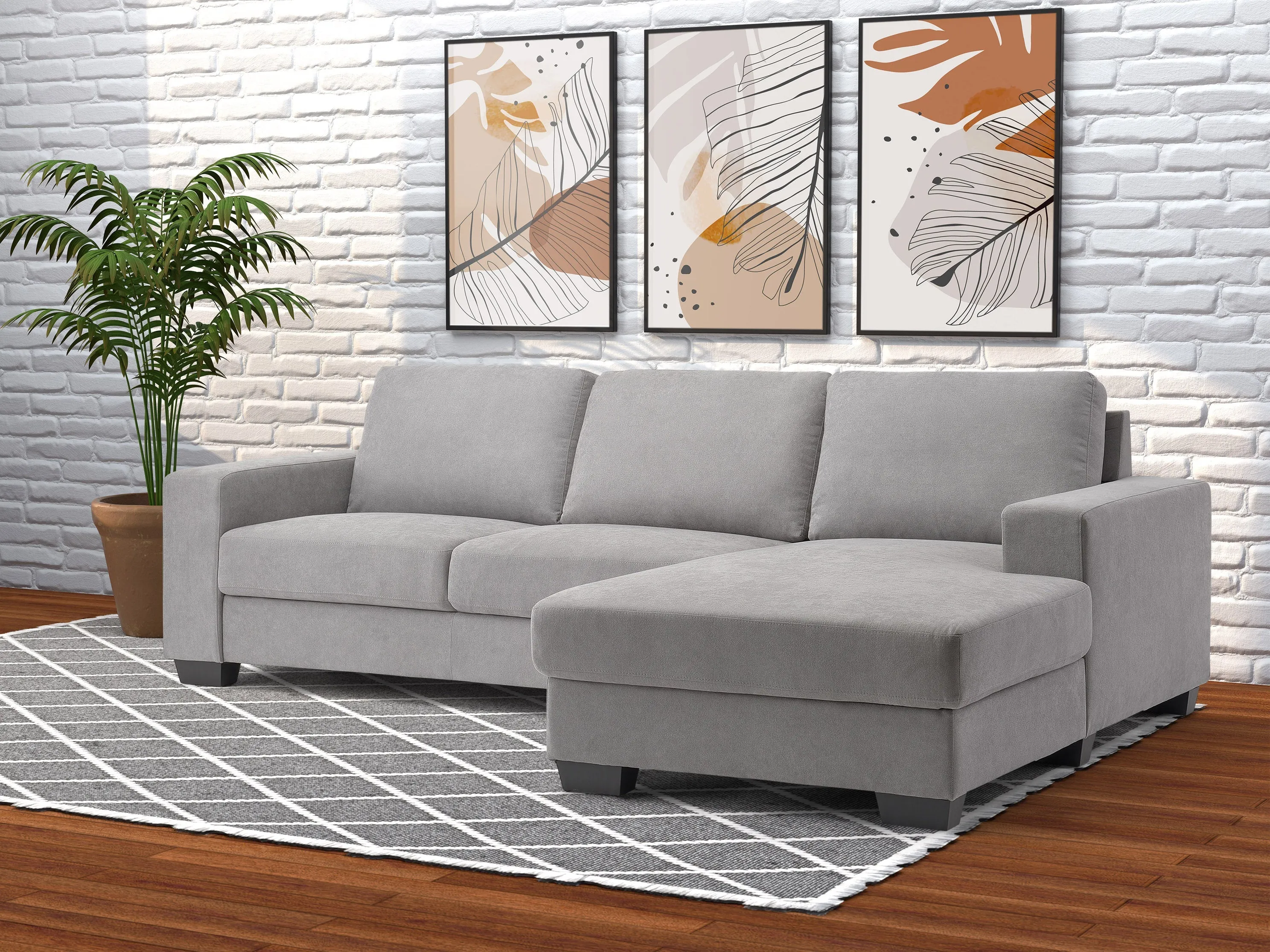 Wide Sectional Couch, Right Facing