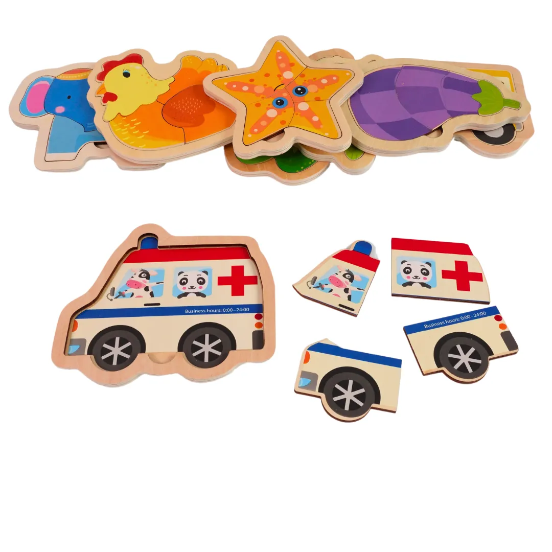 Wooden Animals/Vehicles/Vegetable Puzzle-1(Random design will be send)