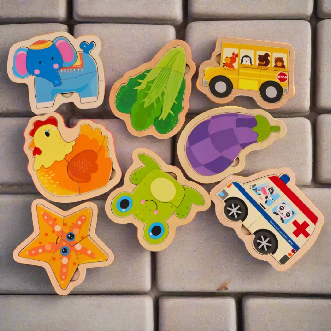 Wooden Animals/Vehicles/Vegetable Puzzle-1(Random design will be send)